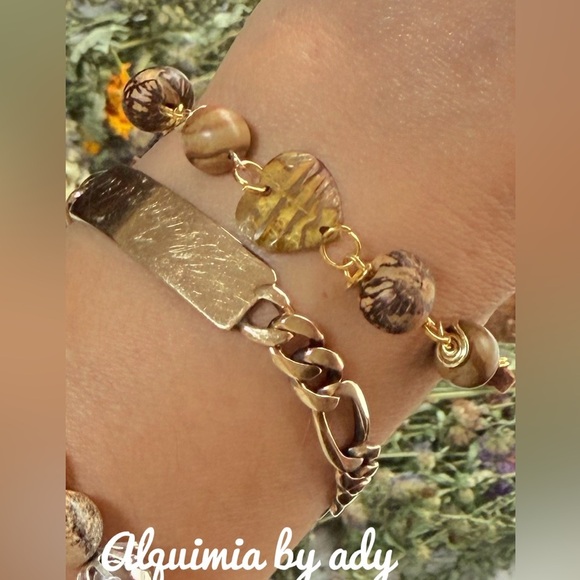 Alquimia Gold and Brown Bracelet Set - Picture 1 of 3